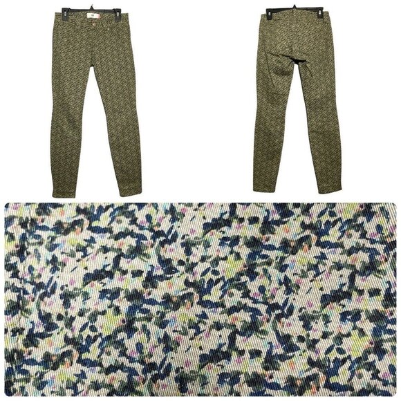 Cabi Skinny Jeans Pants Women Size 2 Green Pattern Modern Camouflage Camo Casual - Picture 1 of 10